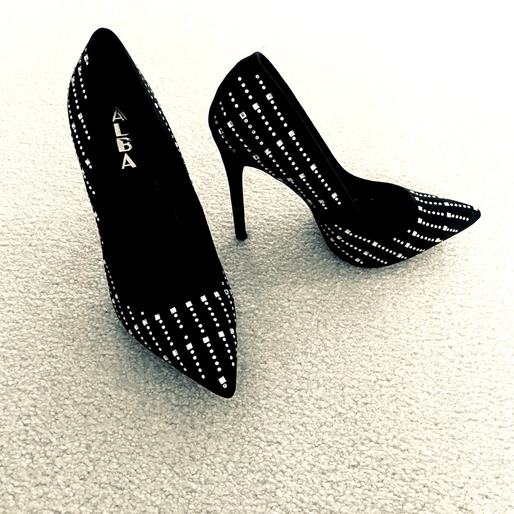 Ricky-4 Pointy toe black suede pump